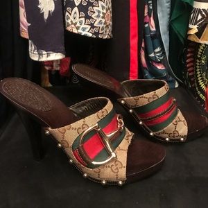 Gucci Clog Wooden Heels